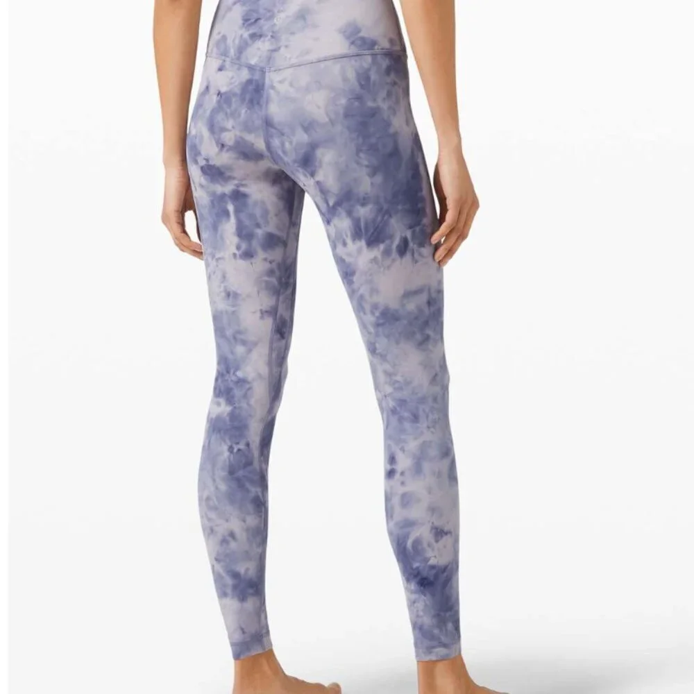 Lululemon Align High Rise Legging Nulu Active Pants Purple Diamond Tie Dye 28” 4 - Picture 3 of 9
